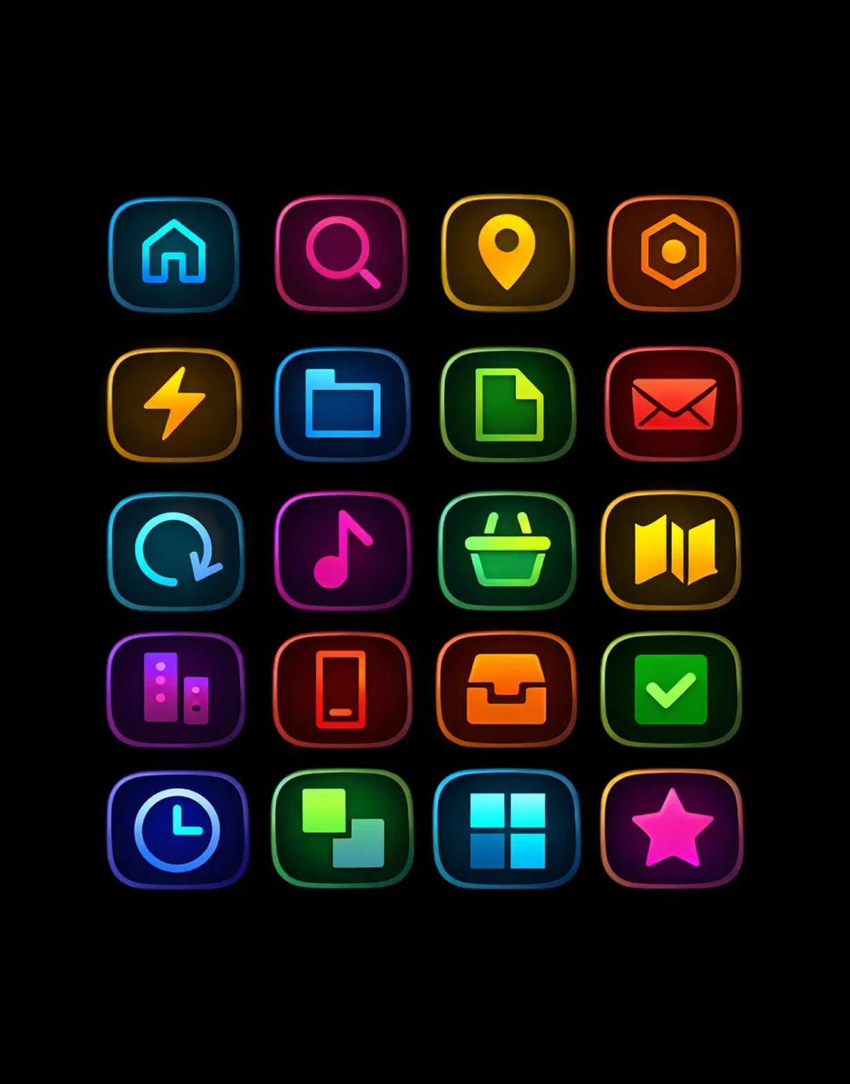 Neon UI Icons Pack