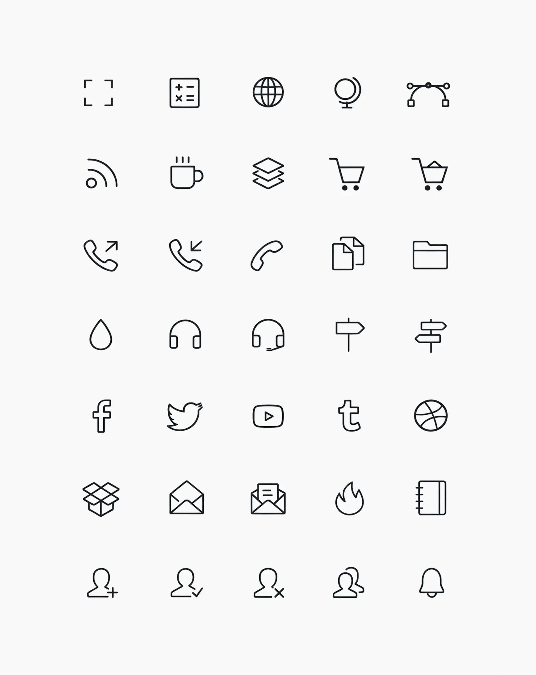 Outline Interface Icons